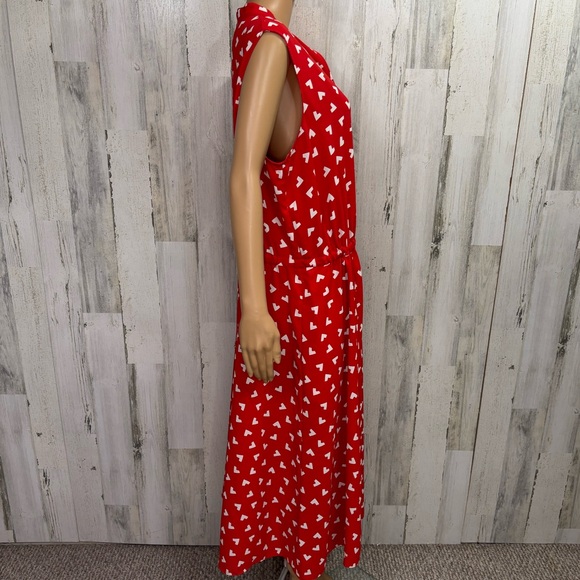 Anne Klein Plus Size Red Print Sleeveless Midi Dress - Picture 8 of 11